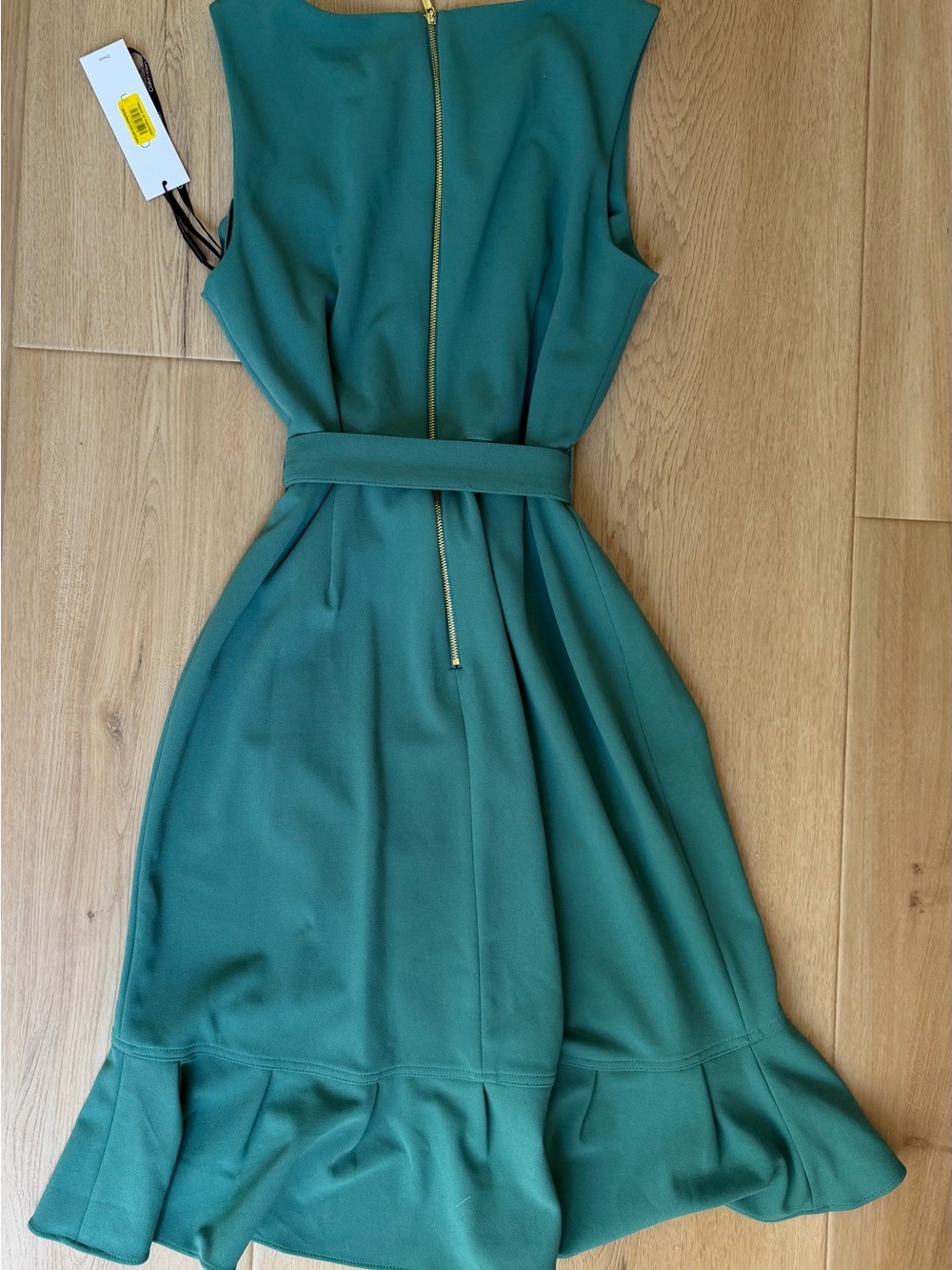 Calvin Klein Teal Sleeveless Tie-Waist Midi Dress - Picture 5 of 5